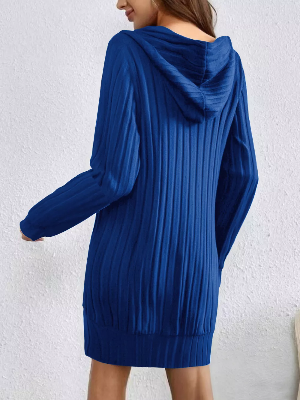 Ribbed Knit Hoodie Dress, image 8
