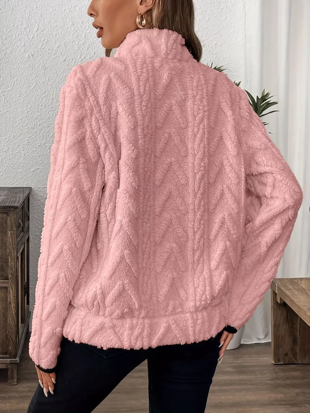 Cozy Sherpa Half Zip Sweatshirt, image 7