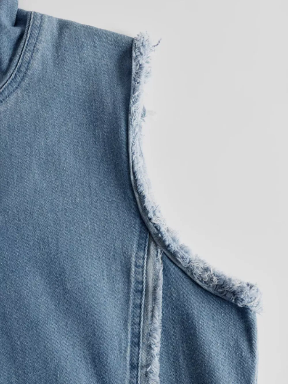 Slit Sleeveless Hooded Denim Maxi Dress, image 4