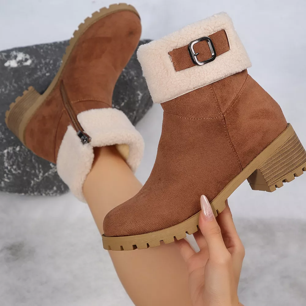 Round Toe Block Heels Boots, image 3