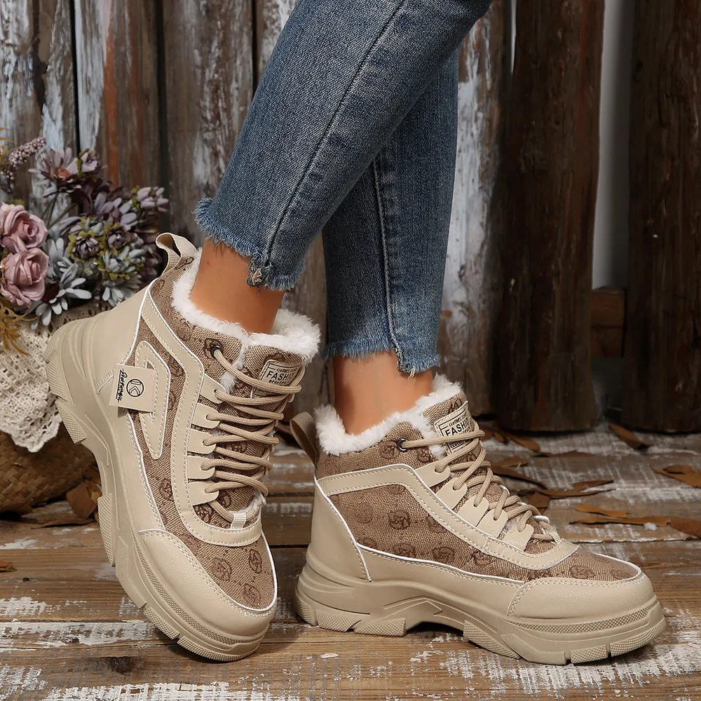 High-Top Platform Chunky Sneaker Boots with Lace-Up, image 6