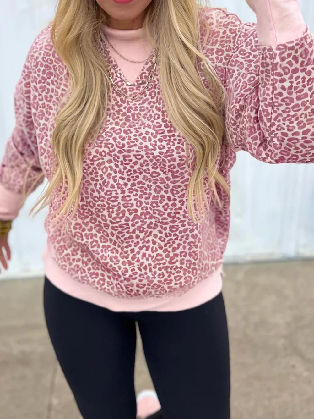 Leopard Long Sleeve Relaxed Fit Sweatshirt, image 3