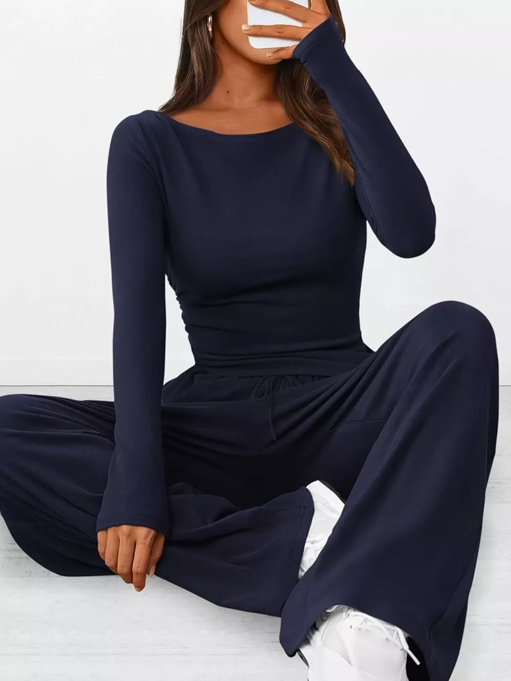 Long Sleeve Top and Wide Leg Pants Set, image 18