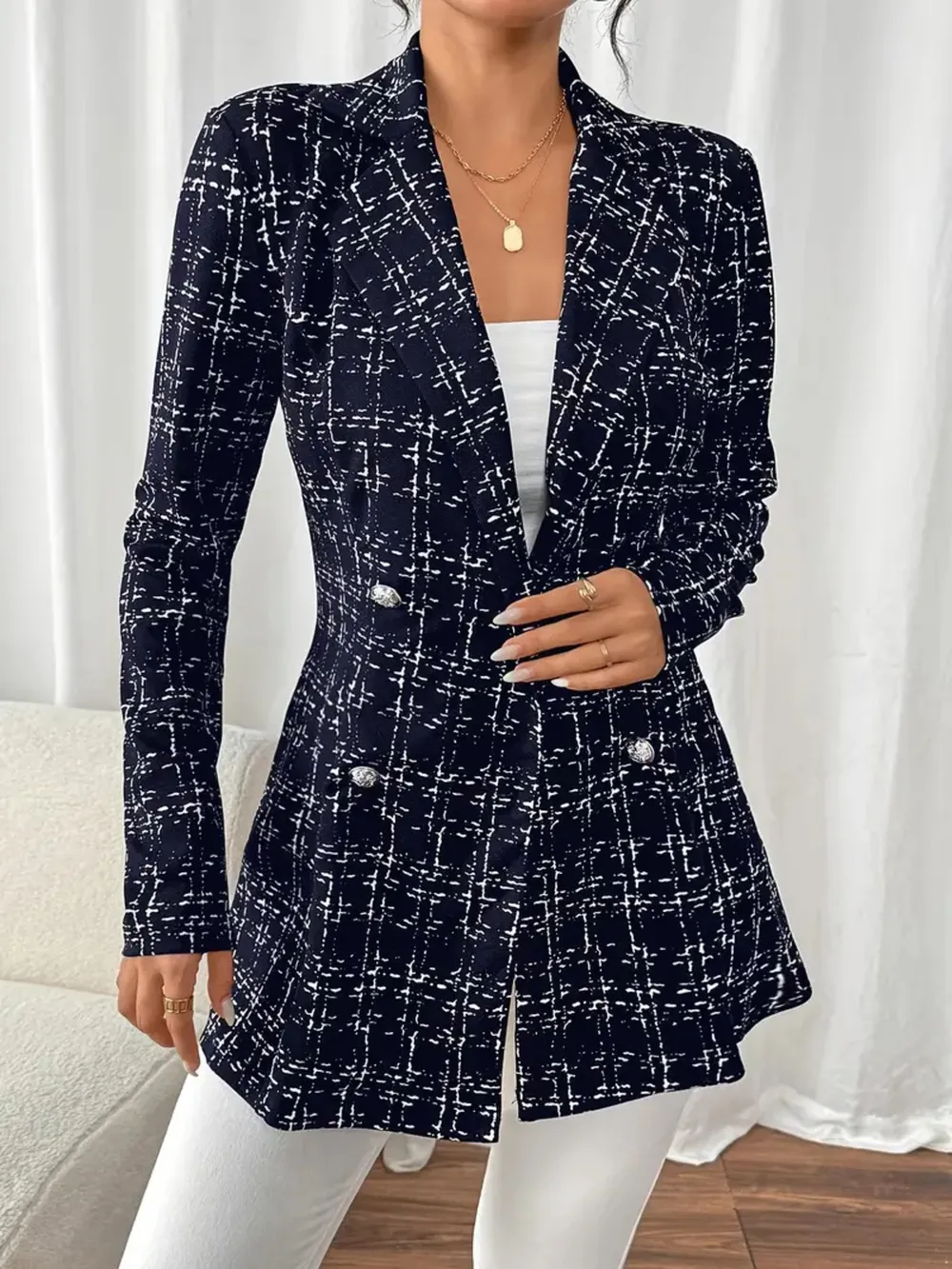 Tweed Double-Breasted Blazer, image 15