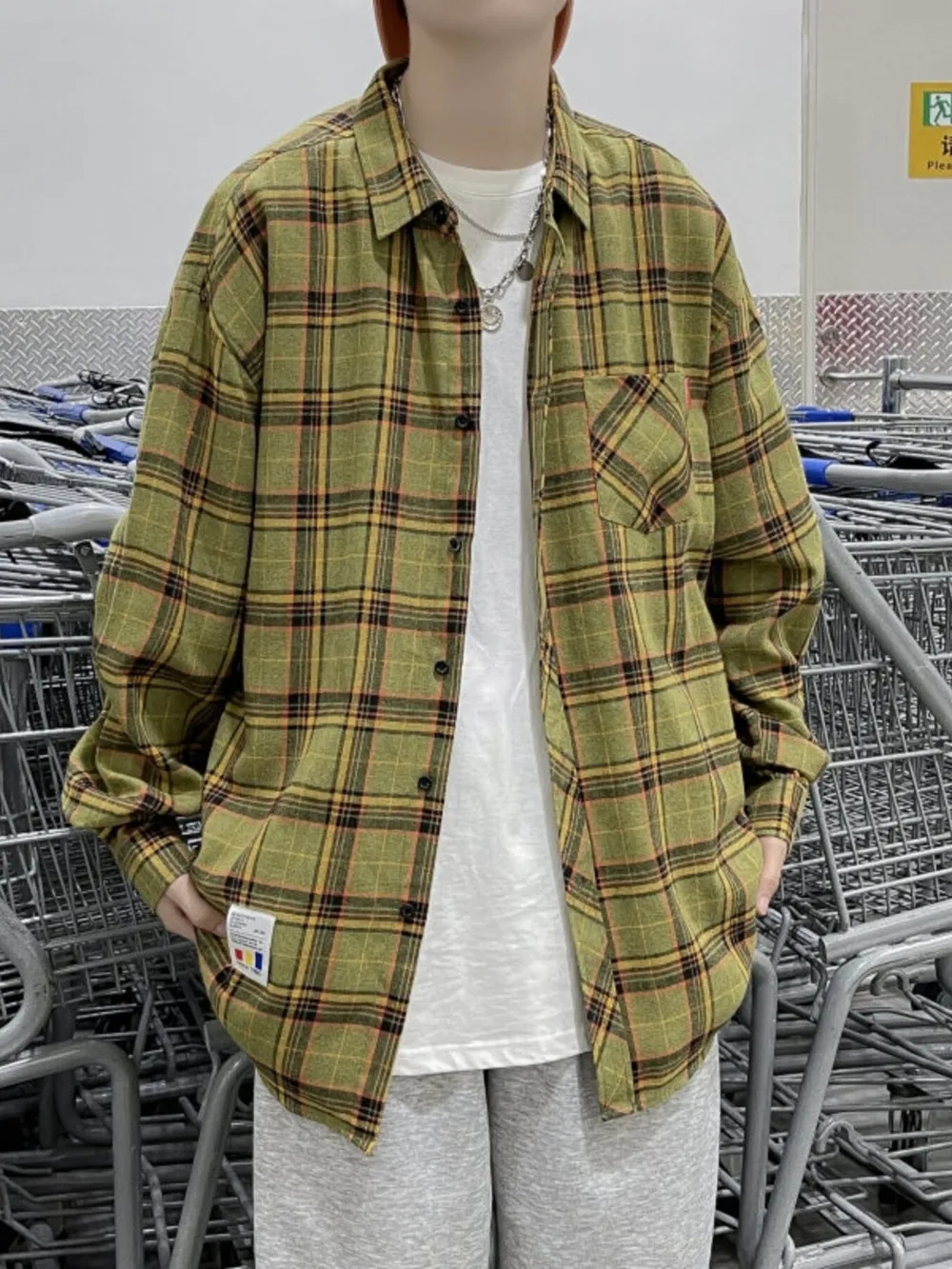 Men's Plus Size Plaid Long Sleeve Shirt, image 7