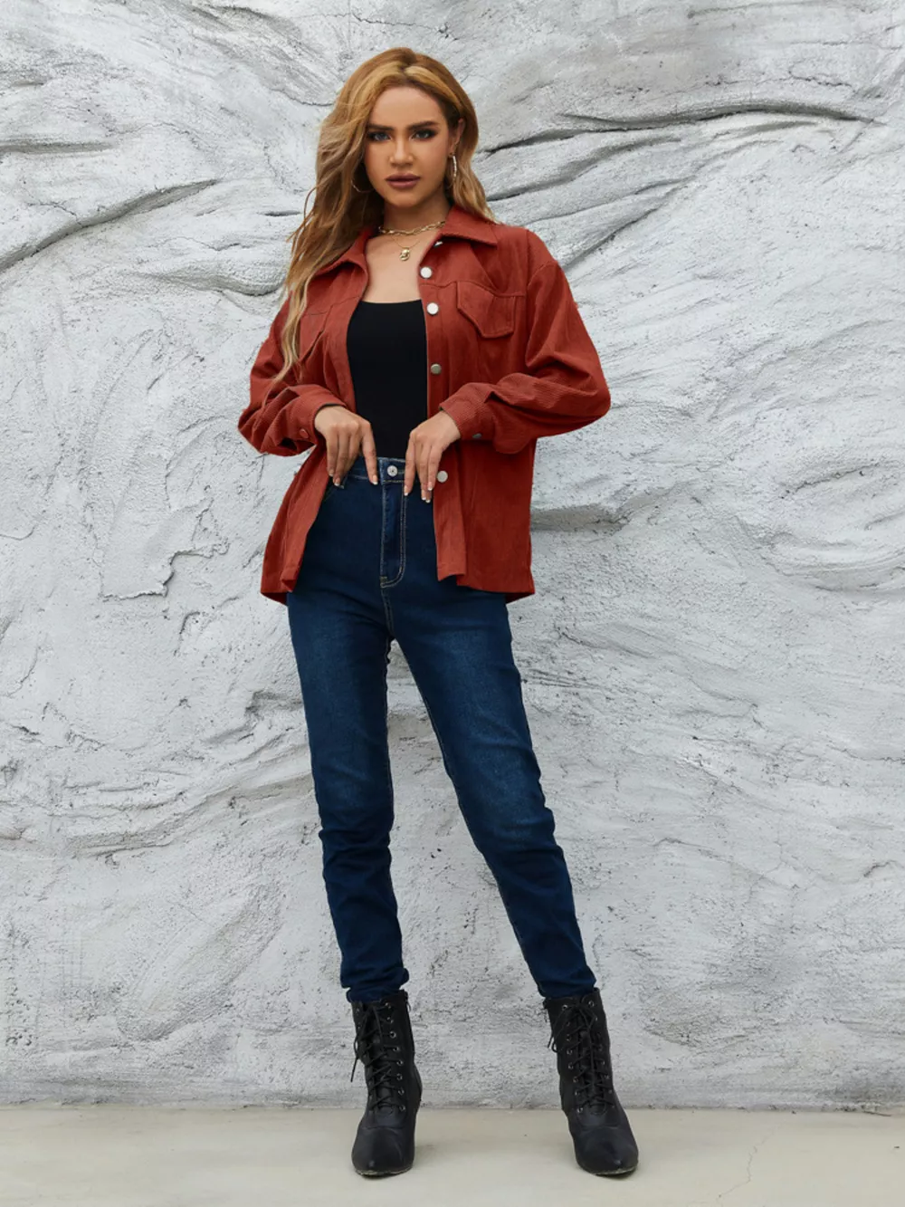 Casual Corduroy Button-Down Jacket, image 4