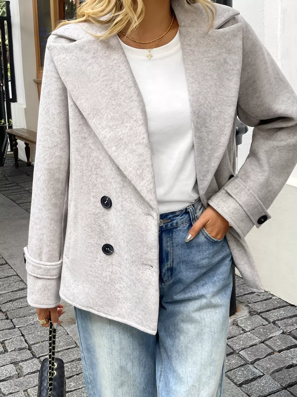 Wool Blend Double-Breasted Jacket, image 4