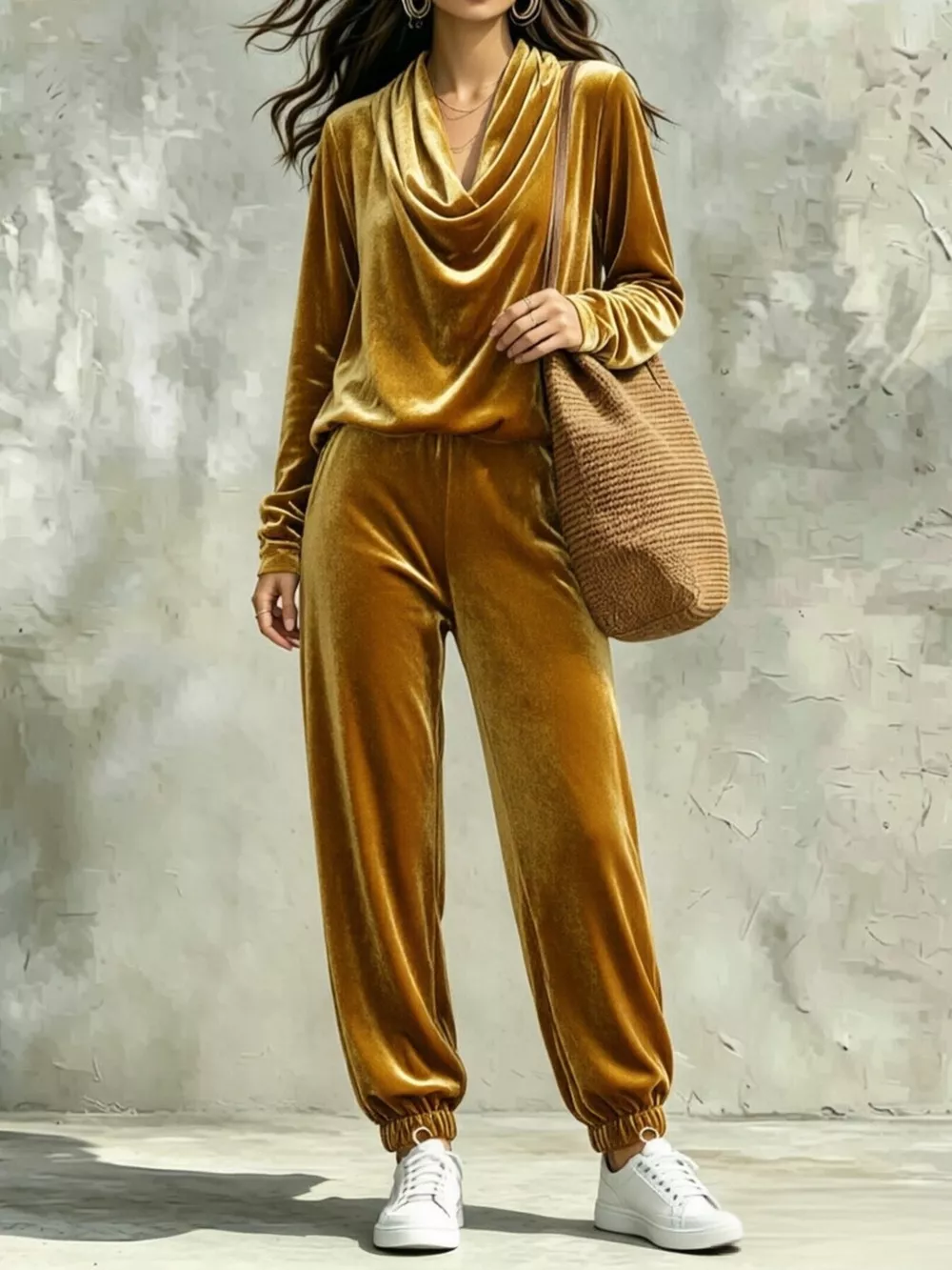 Cowl Neck Top and Joggers Set, image 6