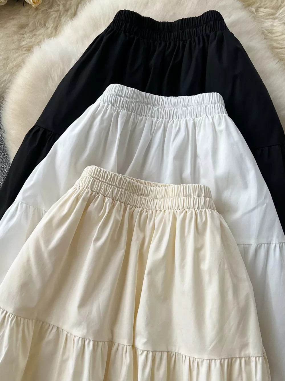 Lace Tiered Elastic Waist Skirt, image 9