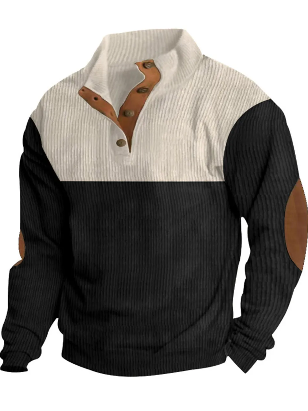 Men's Full Size Color Block Long Sleeve Sweatshirt Plus Size