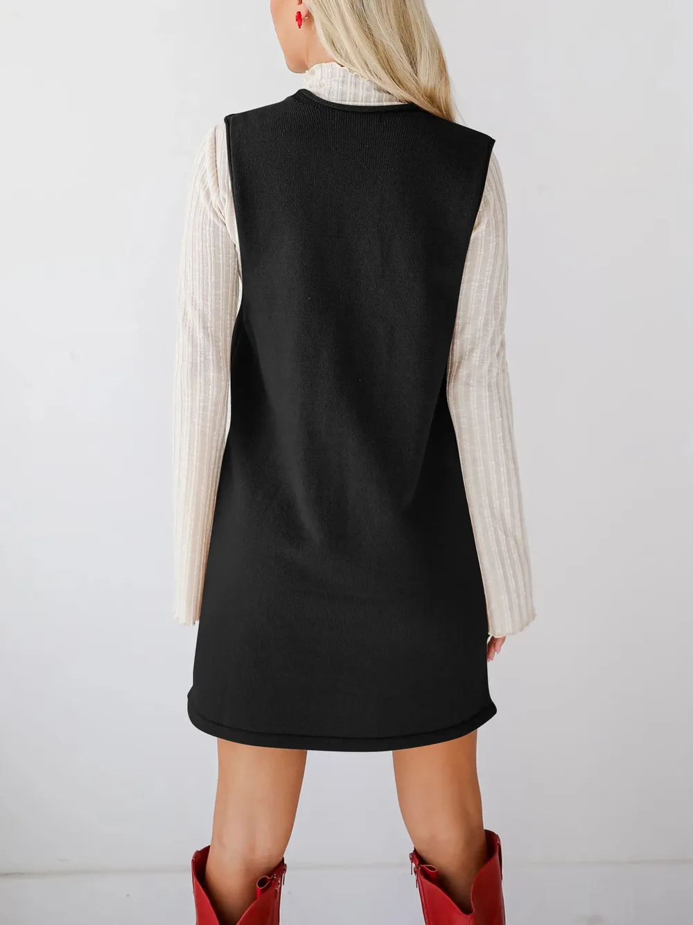 Sleeveless Knit Dress with Pockets, image 5