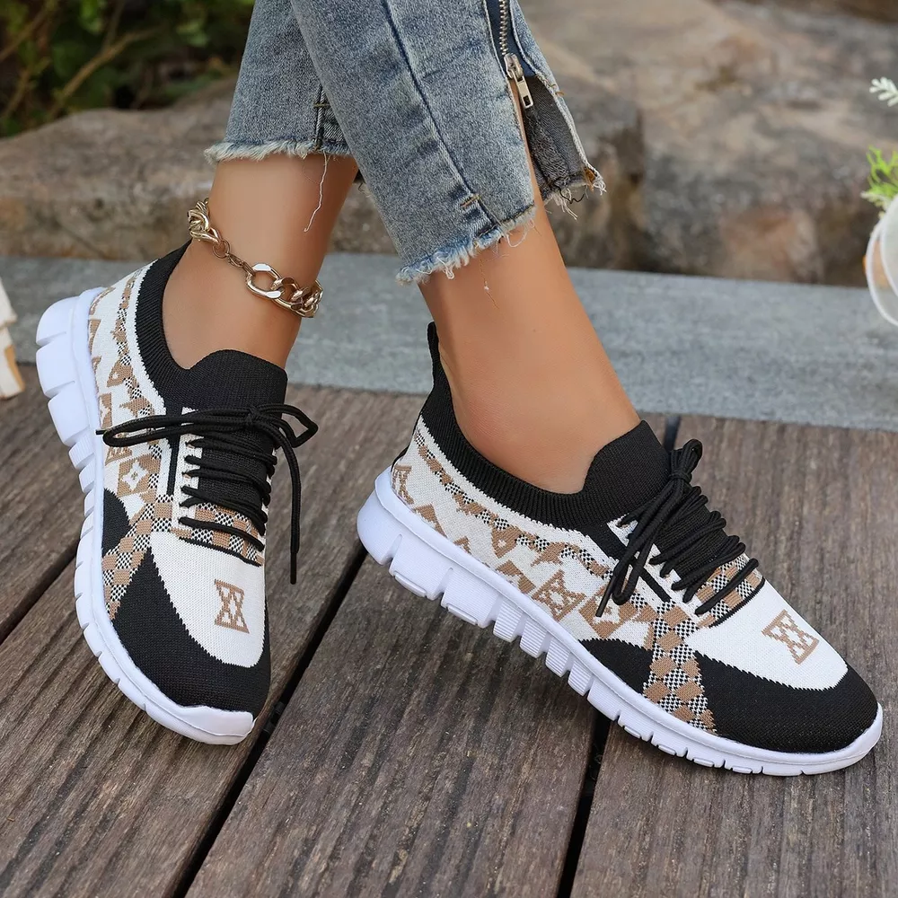 Breathable Mesh Lace Up Sneakers, image 2