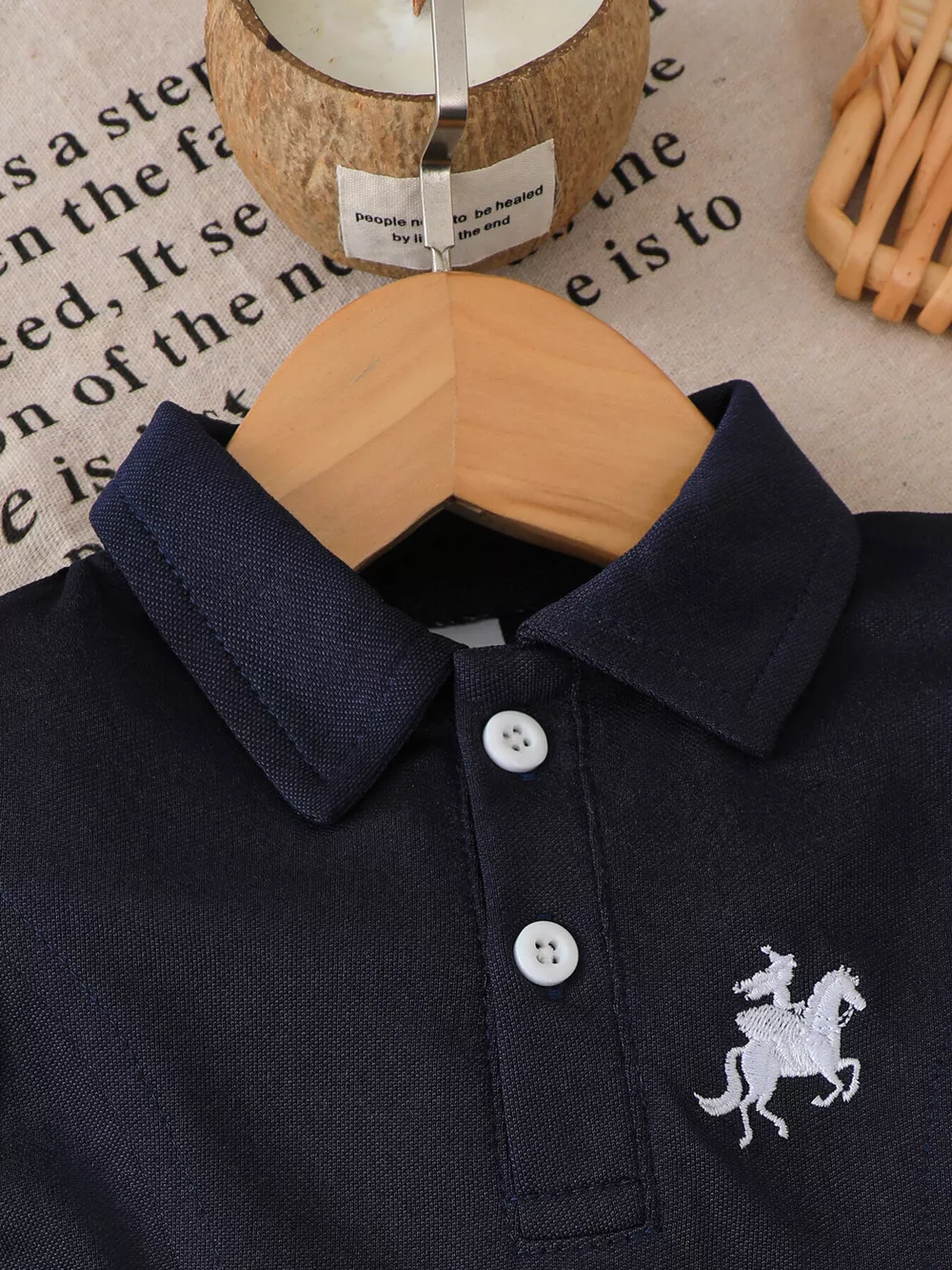 Children's Embroidered Ruffled Hem Polo Dress, image 2