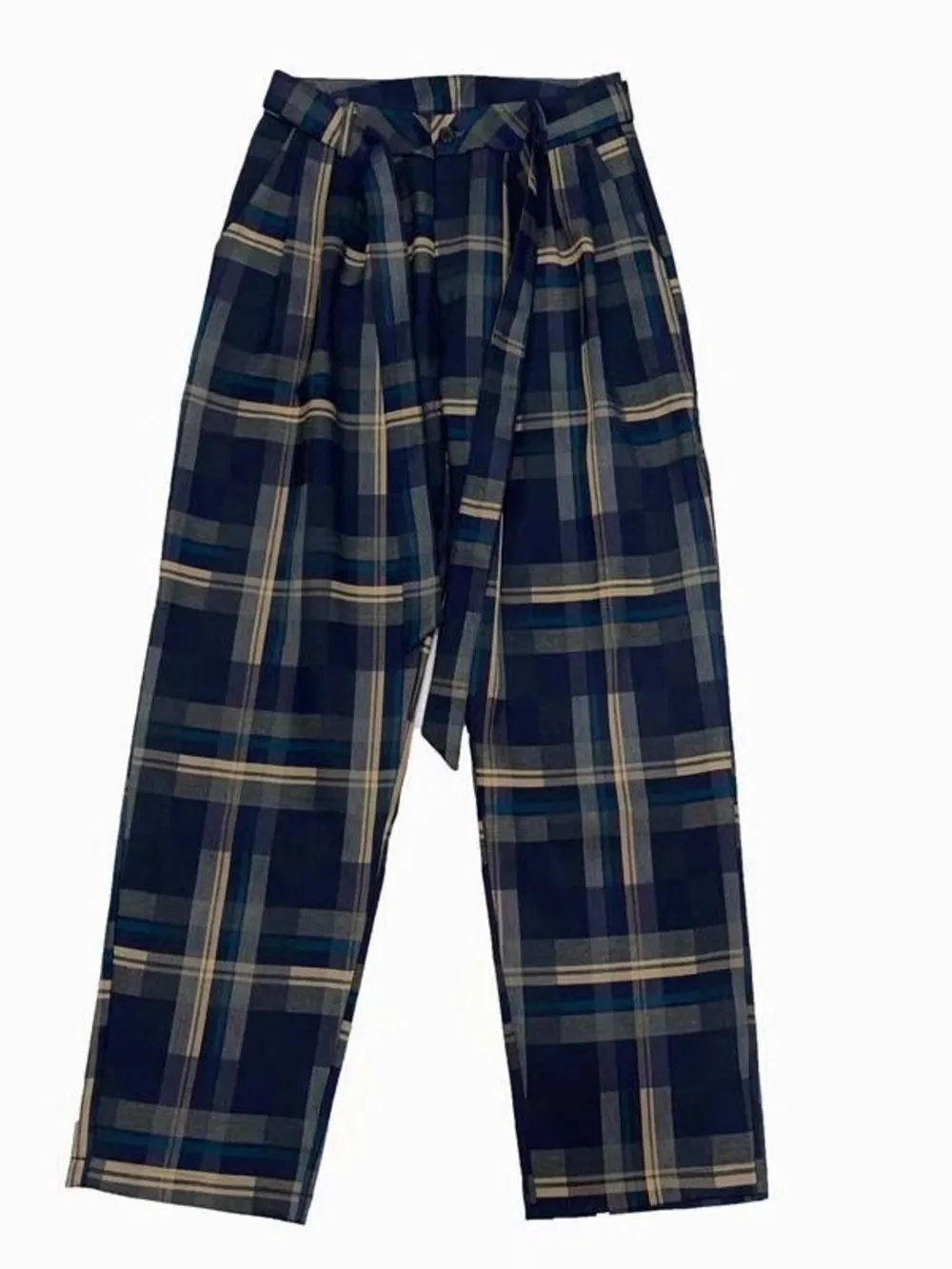 Men's Plus Size Plaid Pattern Relaxed Fit Pants, image 3