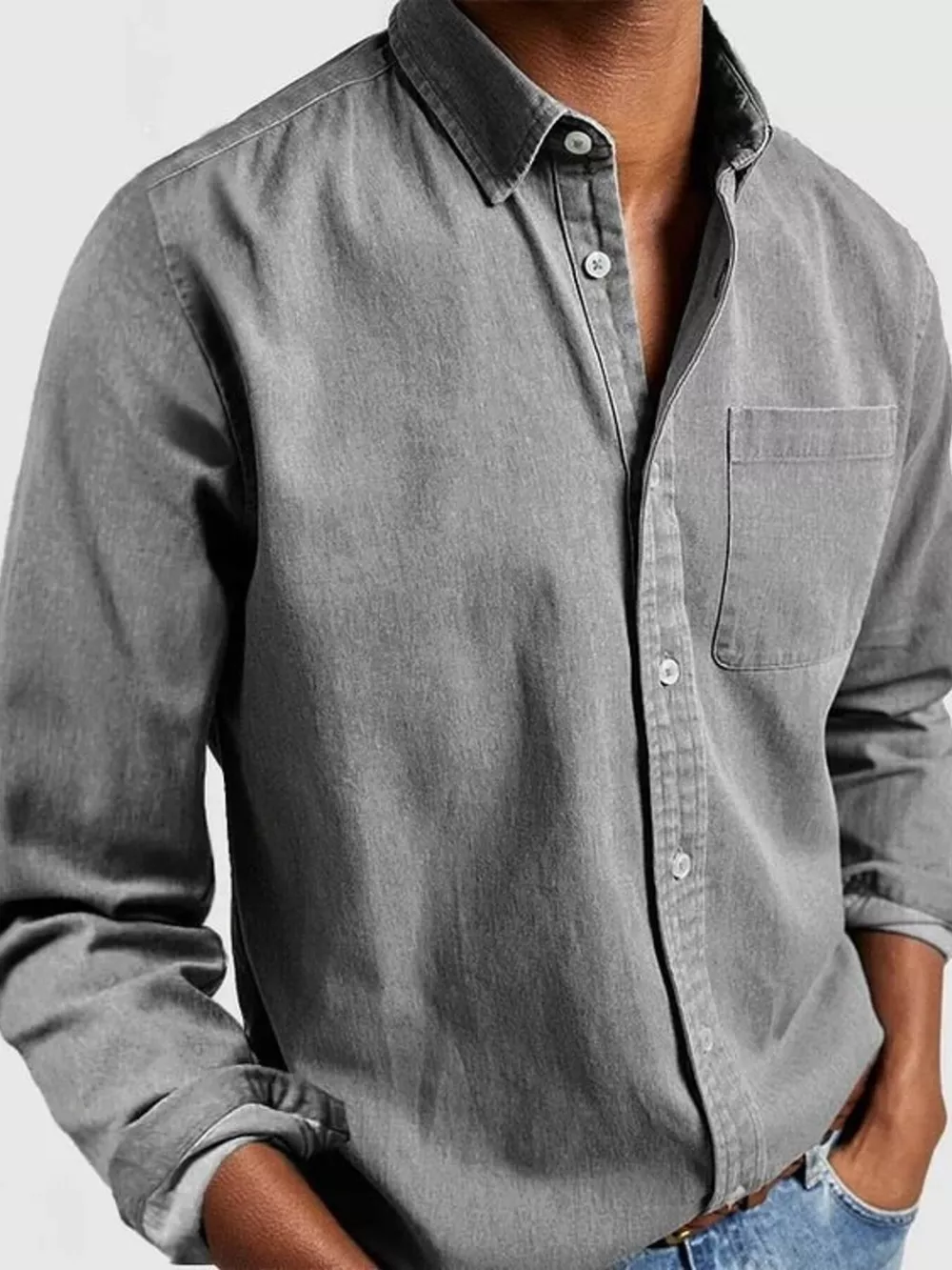 Men's Full Size Button Up Long Sleeve Shirt Plus Size, image 3