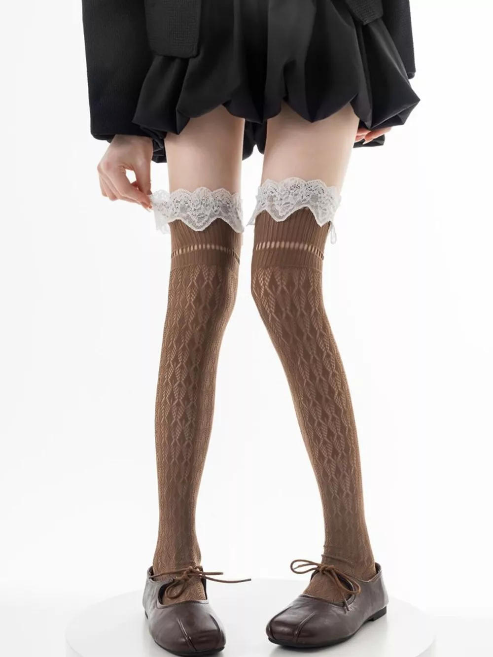 Lace Over-the-Knee Hollow-Out Stockings, image 9