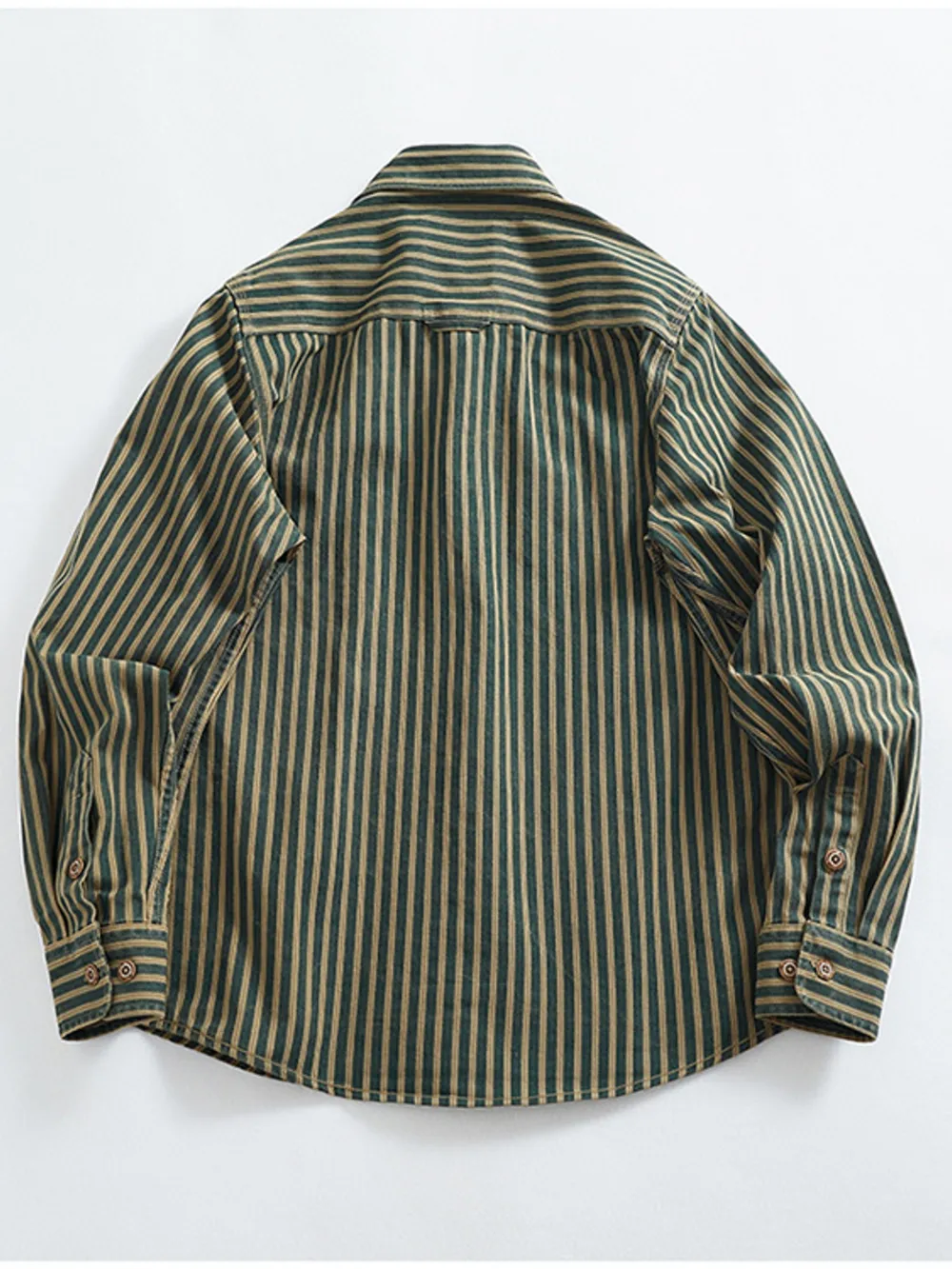 Men's Plus Size Striped Button Up Long Sleeve Shirt, image 3
