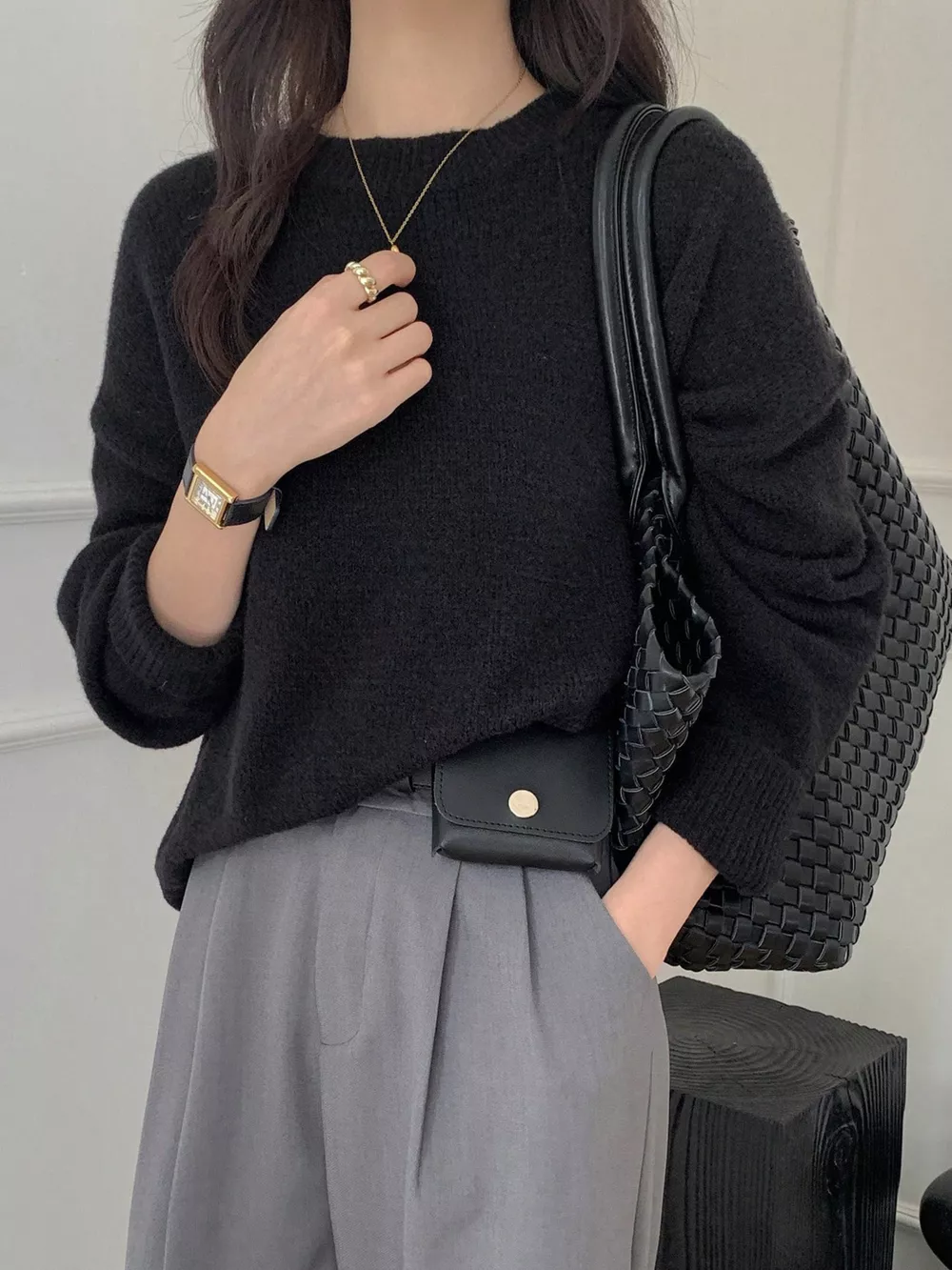 Cozy Knit Round Neck Oversized Sweater, image 7