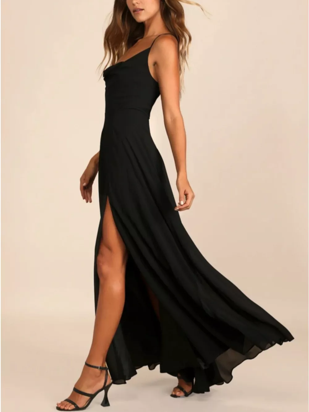 Slit Cowl Neck Maxi Dress, image 12