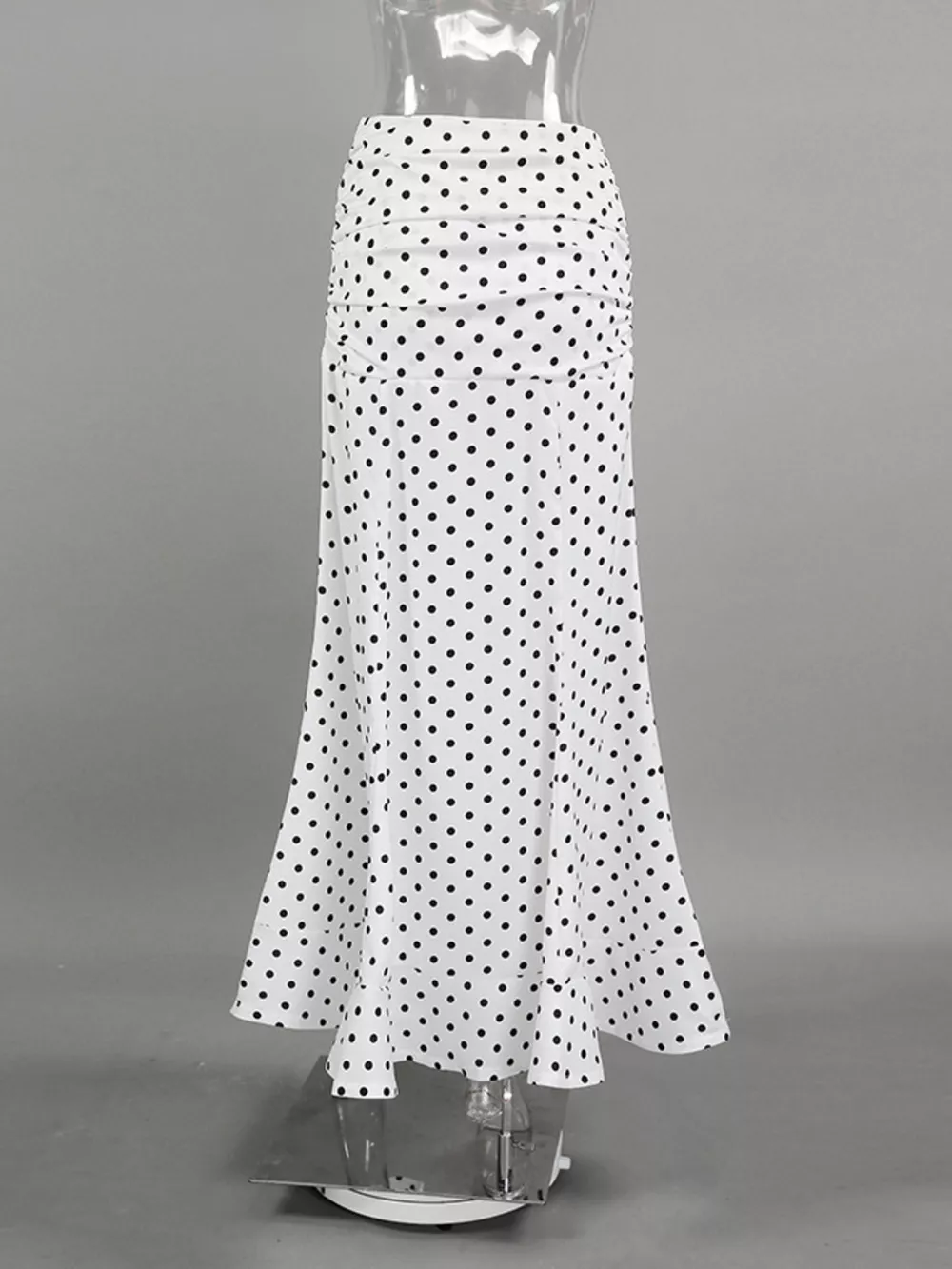 Polka Dot Ruffle Hem Maxi Skirt, image 4
