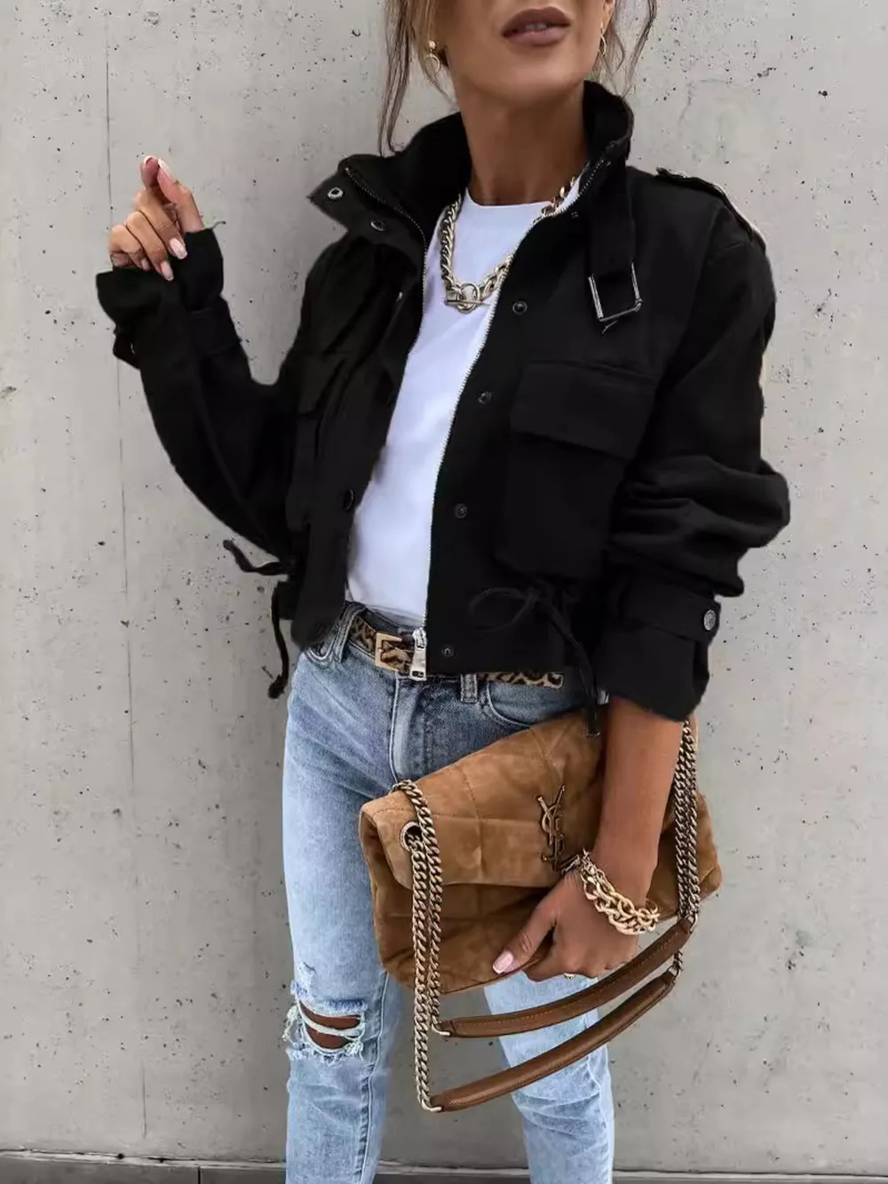 Snap Down Long Sleeve Jacket, image 8