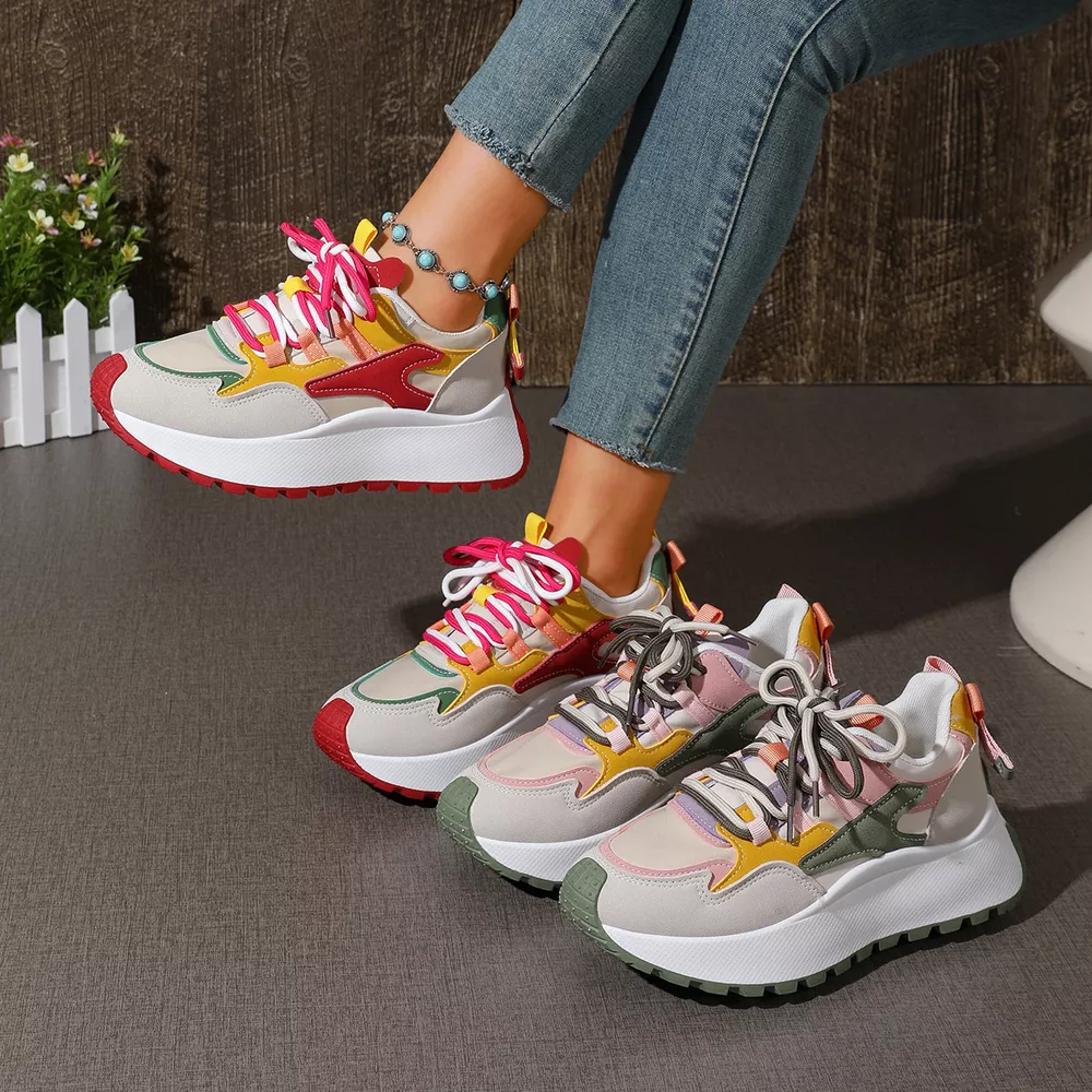 Round Toe Lace Up Sneakers, image 2