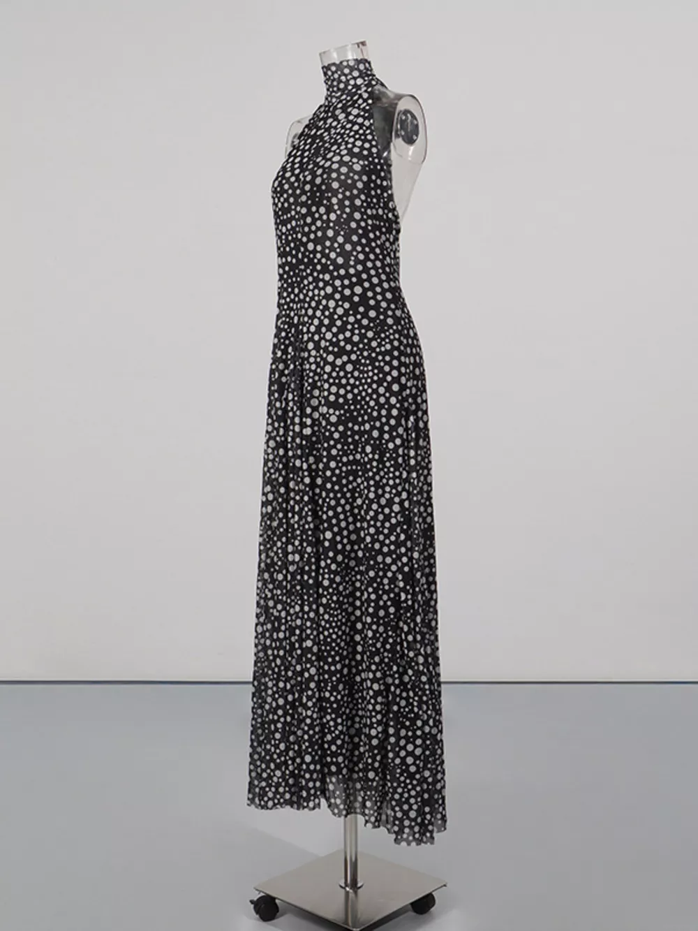 Halter Neck Polka Dot Maxi Dress, image 5