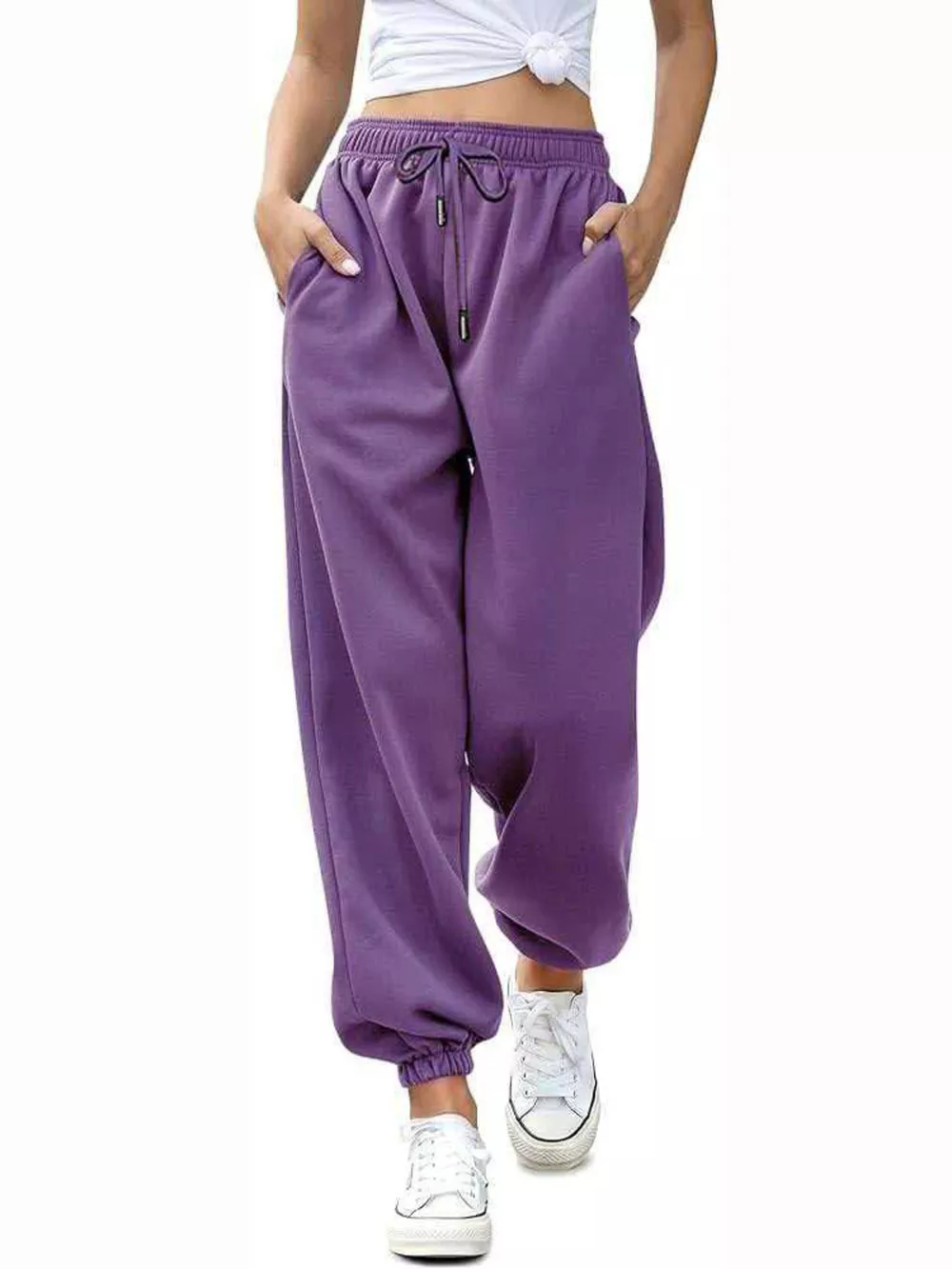 Loose Fit Drawstring Joggers, image 10