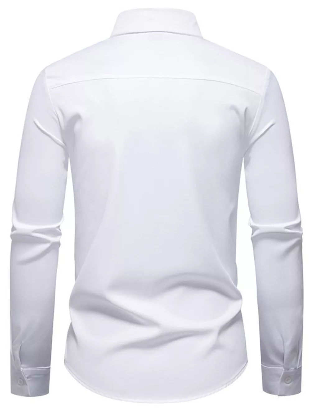 Men's Slim Fit Ruched Long Sleeve Shirt, image 10
