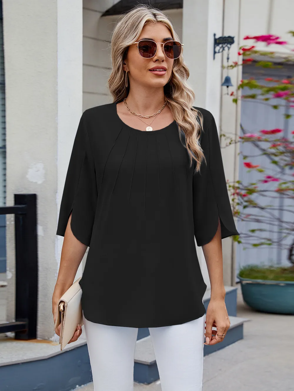 Round Neck Half Sleeve Blouse, image 9
