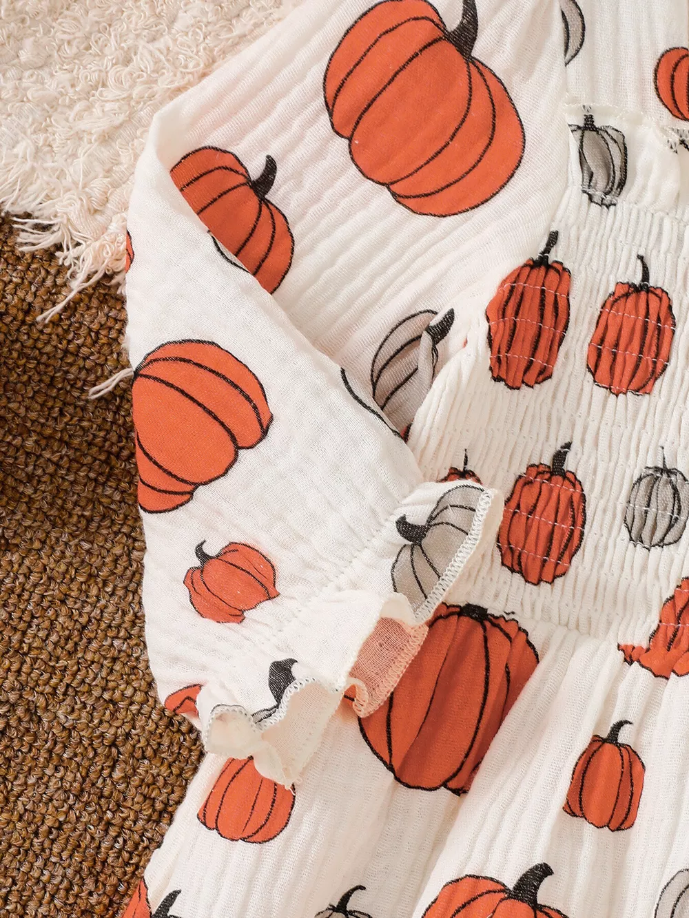 Children's Smocked Halloween Print Dress, image 9
