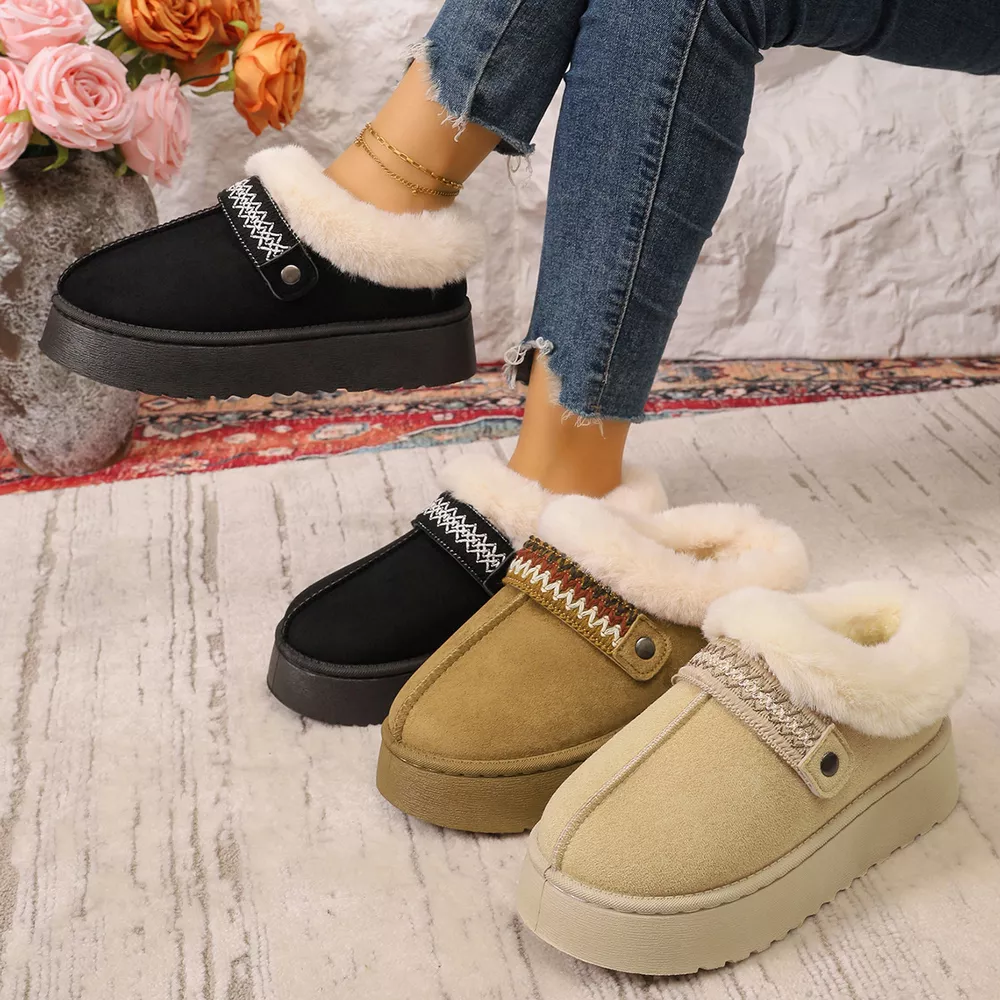 Platform Faux Fur Lined Suede Slip-On Boots, image 2
