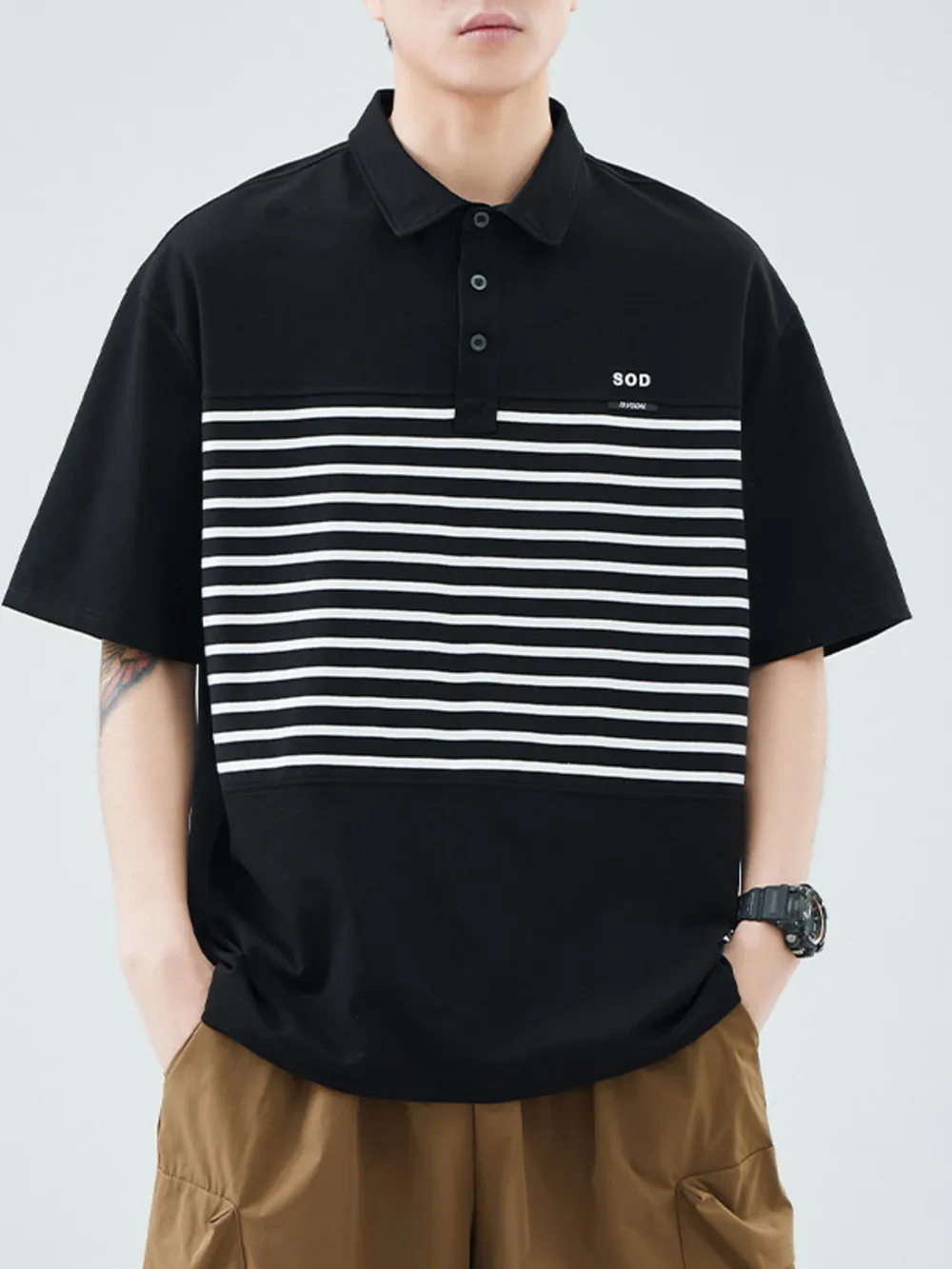 Men's Plus Size Button Detail Short Sleeve Polo