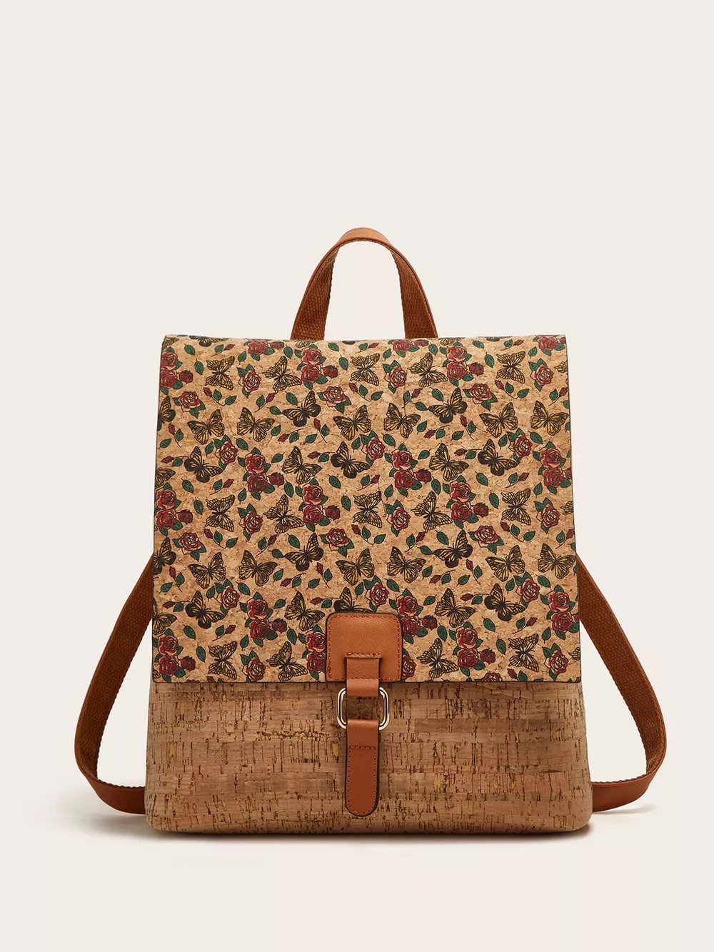 Vintage Bark Print Flap Backpack, image 2
