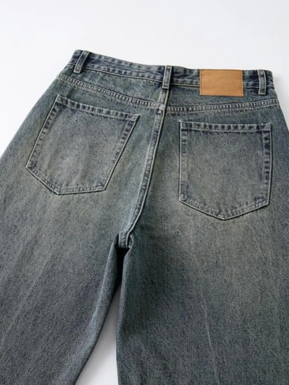 Men's Full Size Vintage Wash Wide Leg Jeans Plus Size, image 9