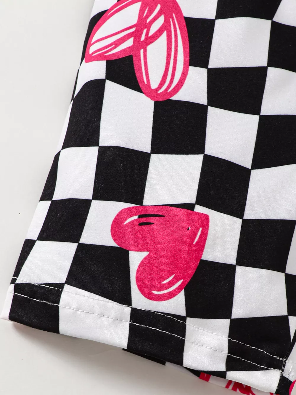 Children's Ruffled Short Sleeve Tee and Checkerboard Shorts Set, image 8
