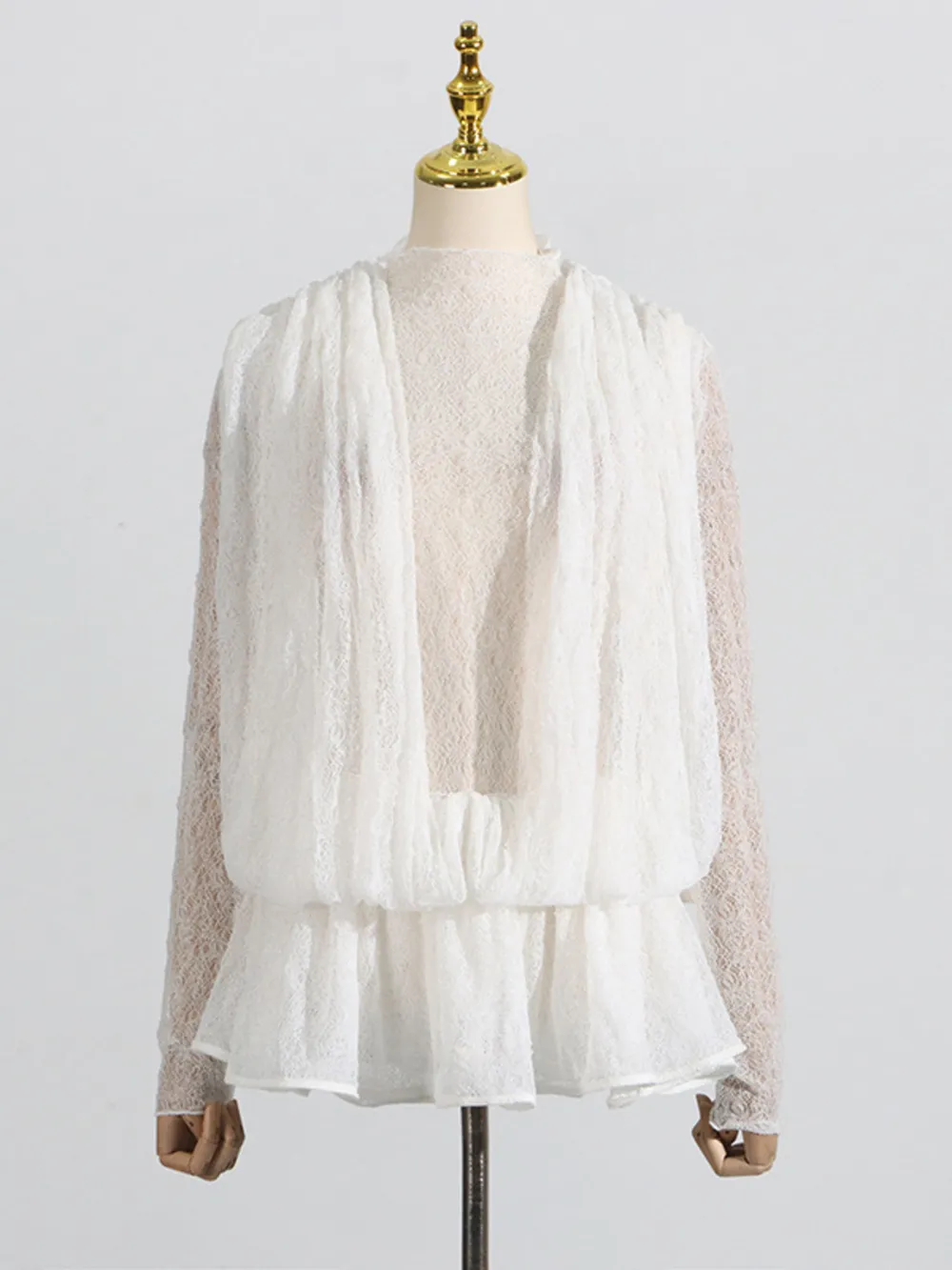 Ruffled Hem Lace Mini Dress, image 3