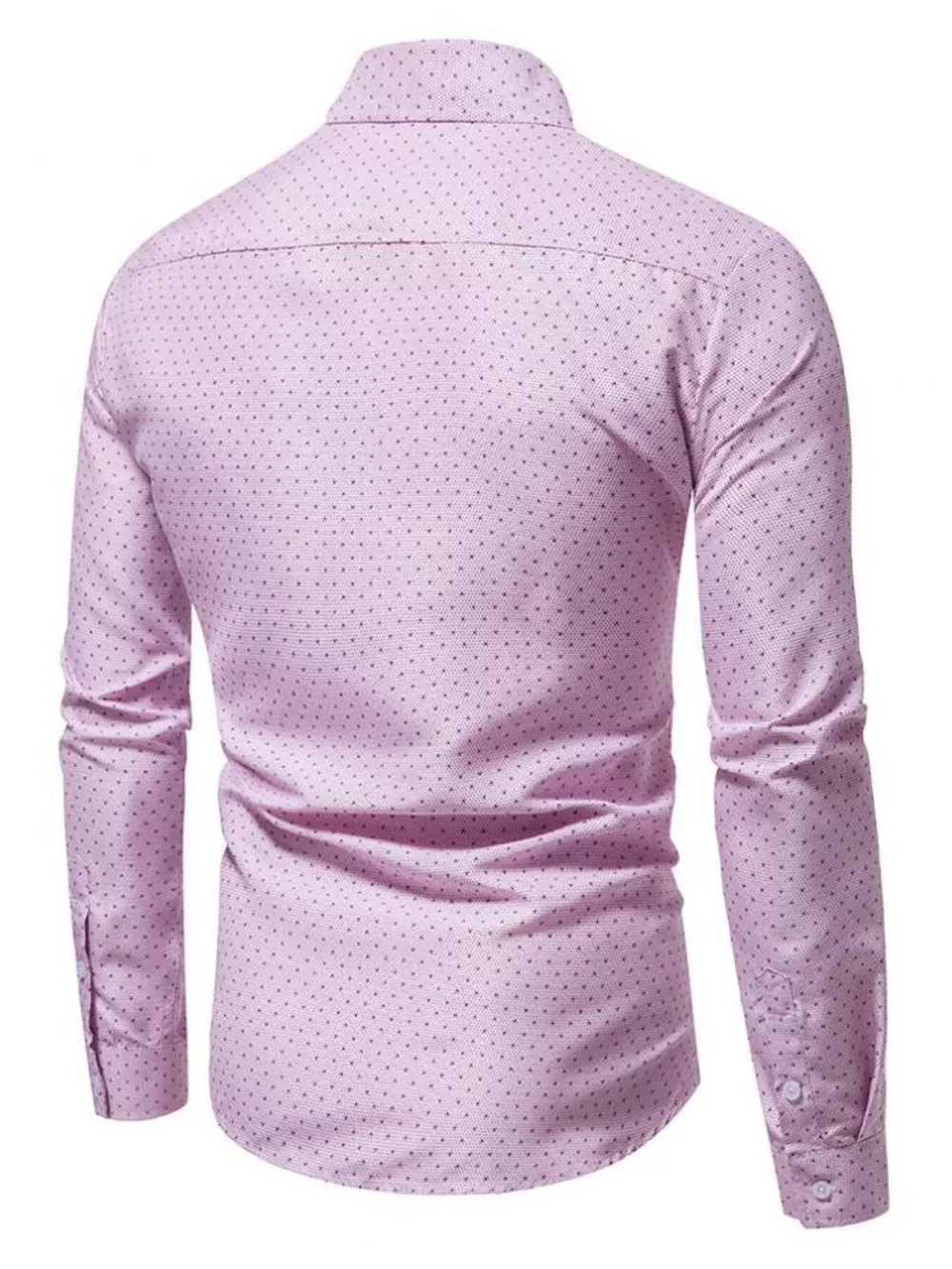 Men's Slim Fit Dotted Pattern Long Sleeve Shirt, image 3