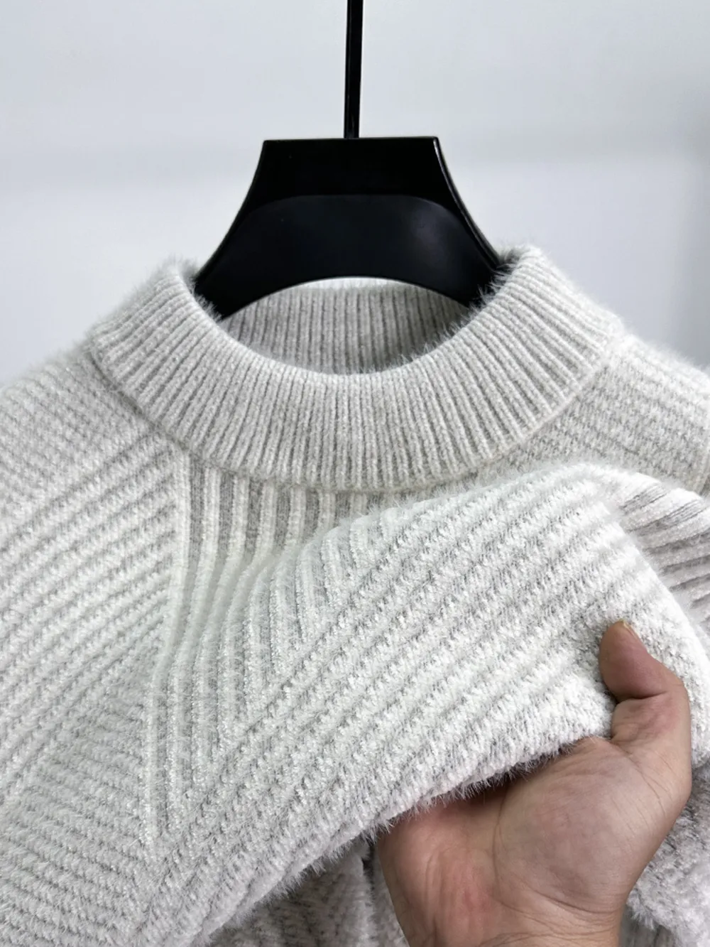 Men's Ribbed Knit Long Sleeve Sweater, image 6