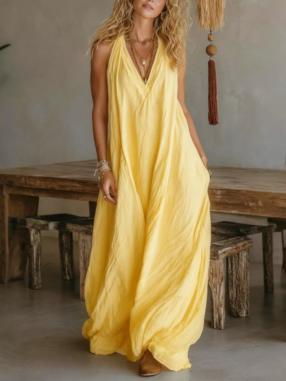 Full Size Sleeveless Flowy Maxi Dress Plus Size, image 9