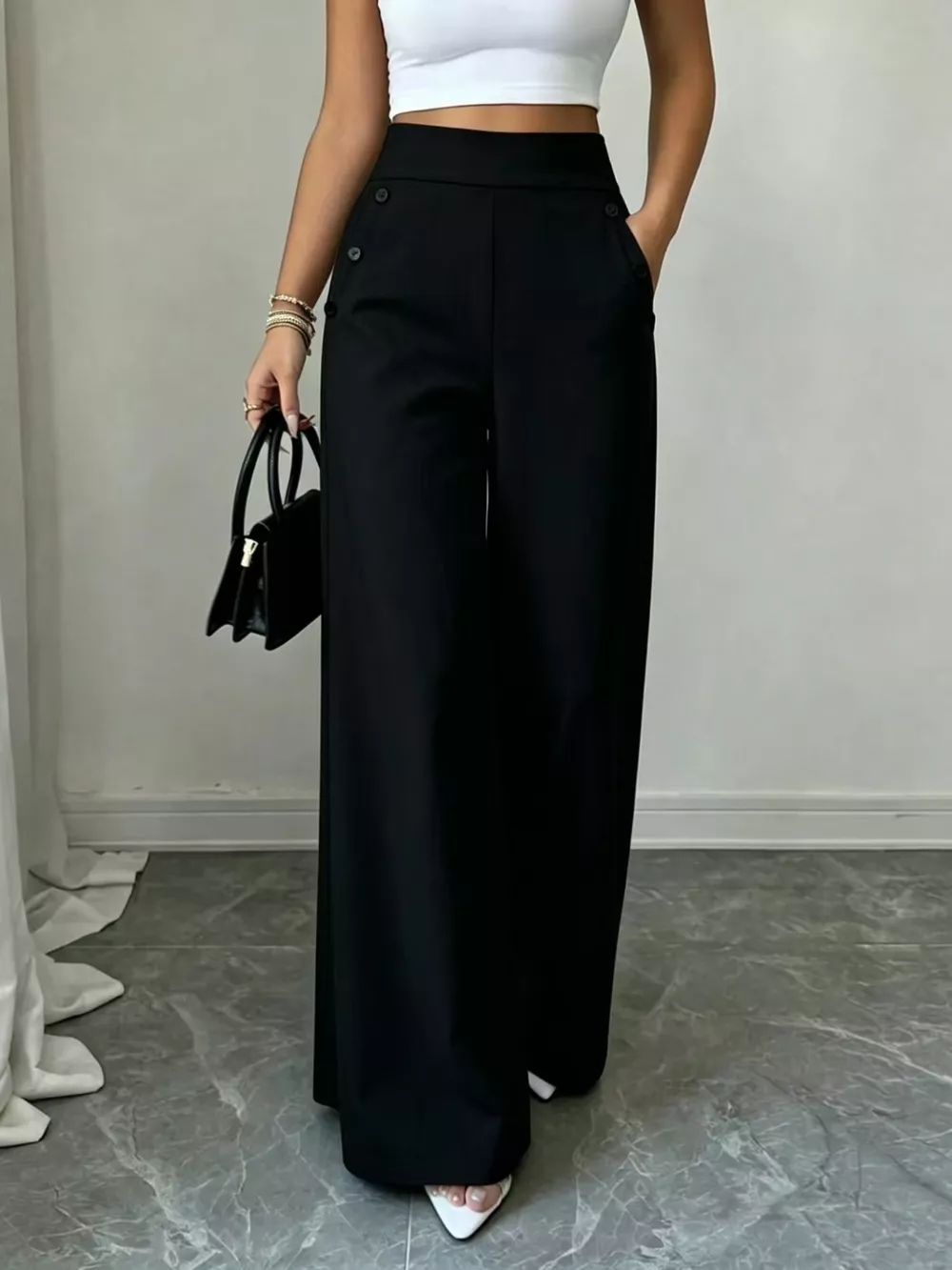 High-Waisted Wide-Leg Pants, image 5