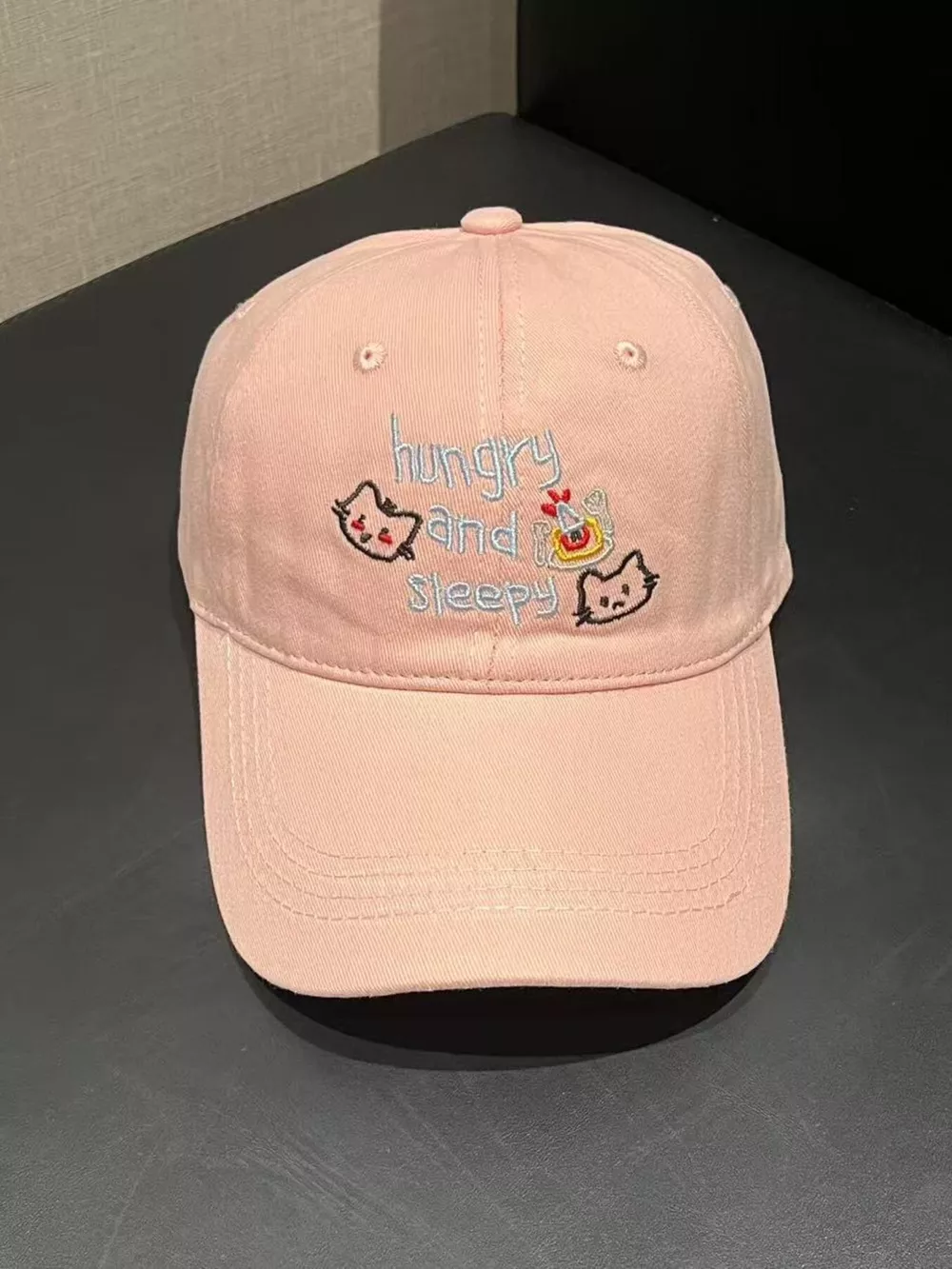 Embroidered 'Hungry and Sleepy' Baseball Cap, image 3