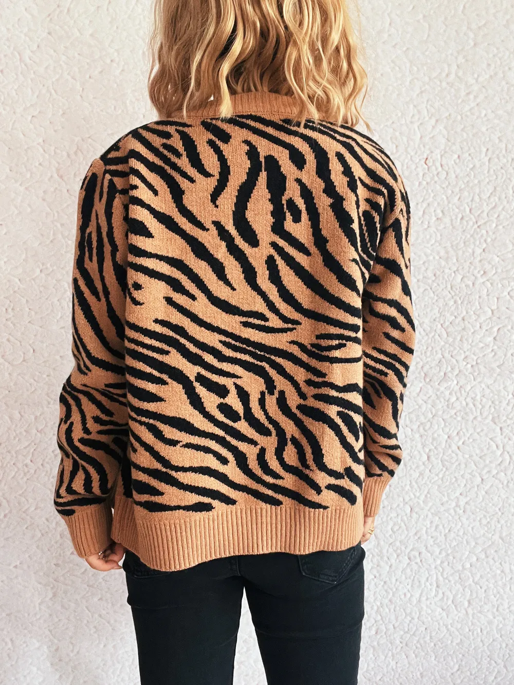 Zebra Print Zip Up Cardigan, image 23