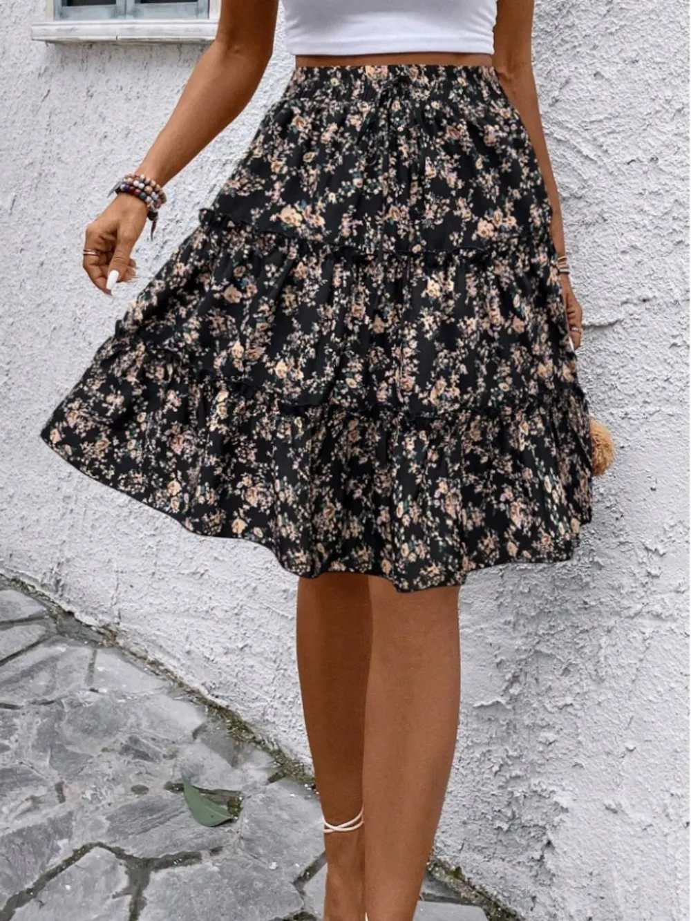 Floral Print Midi Skirt, image 14