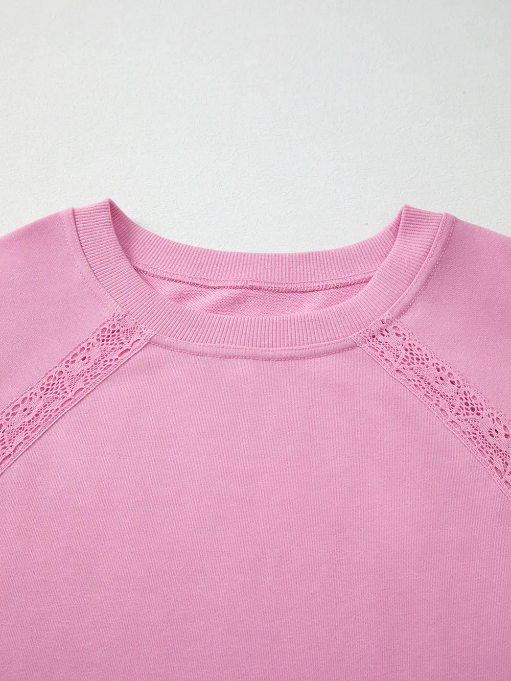 Lace Patched Raglan Sleeve Loose Fit Sweatshirt, image 4