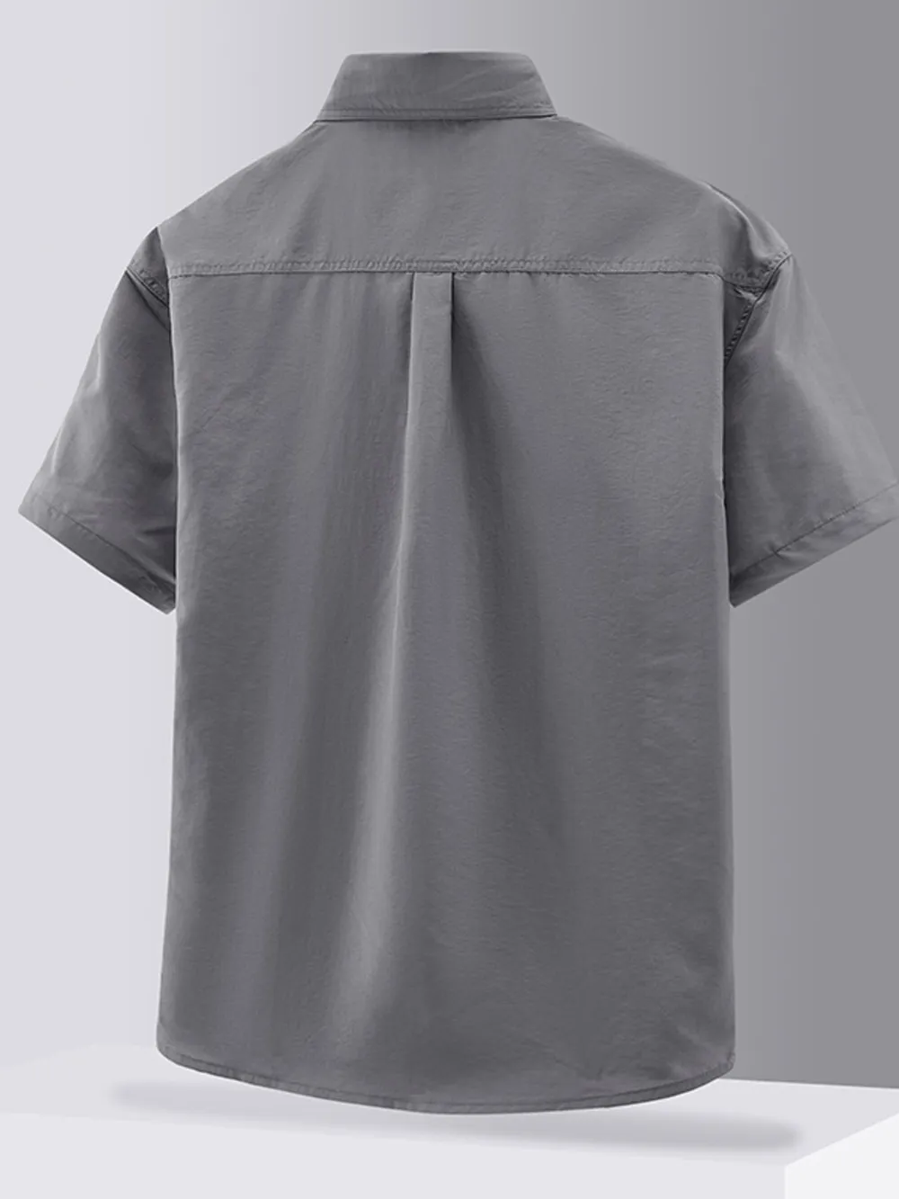 Men's Plus Size Casual Short Sleeve Button-Down Shirt, image 4