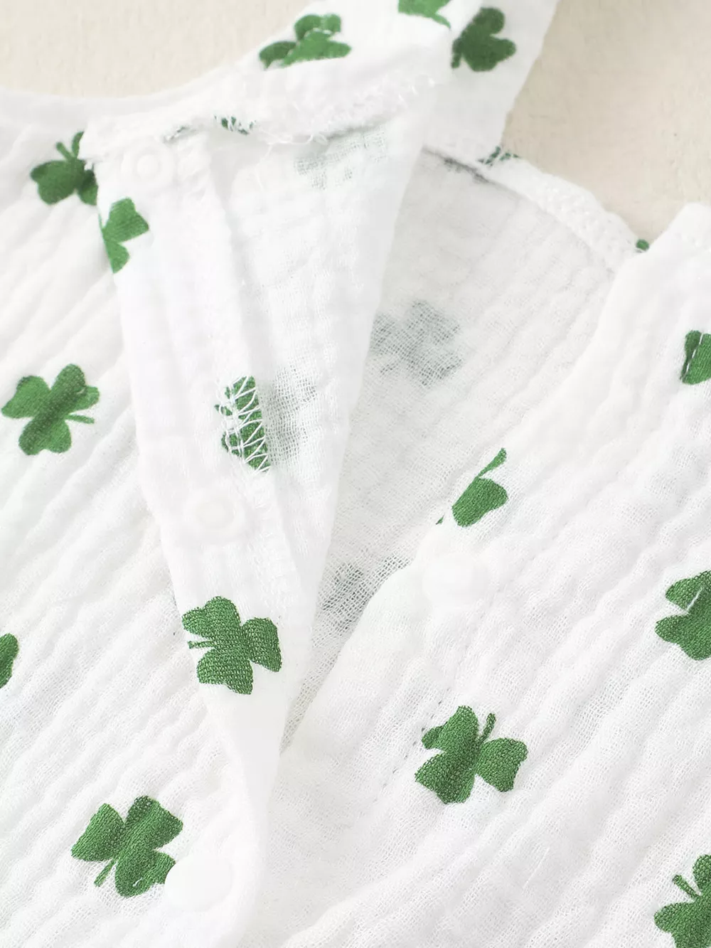 Children's Shamrock Print Ruffle Set with Headband, image 2