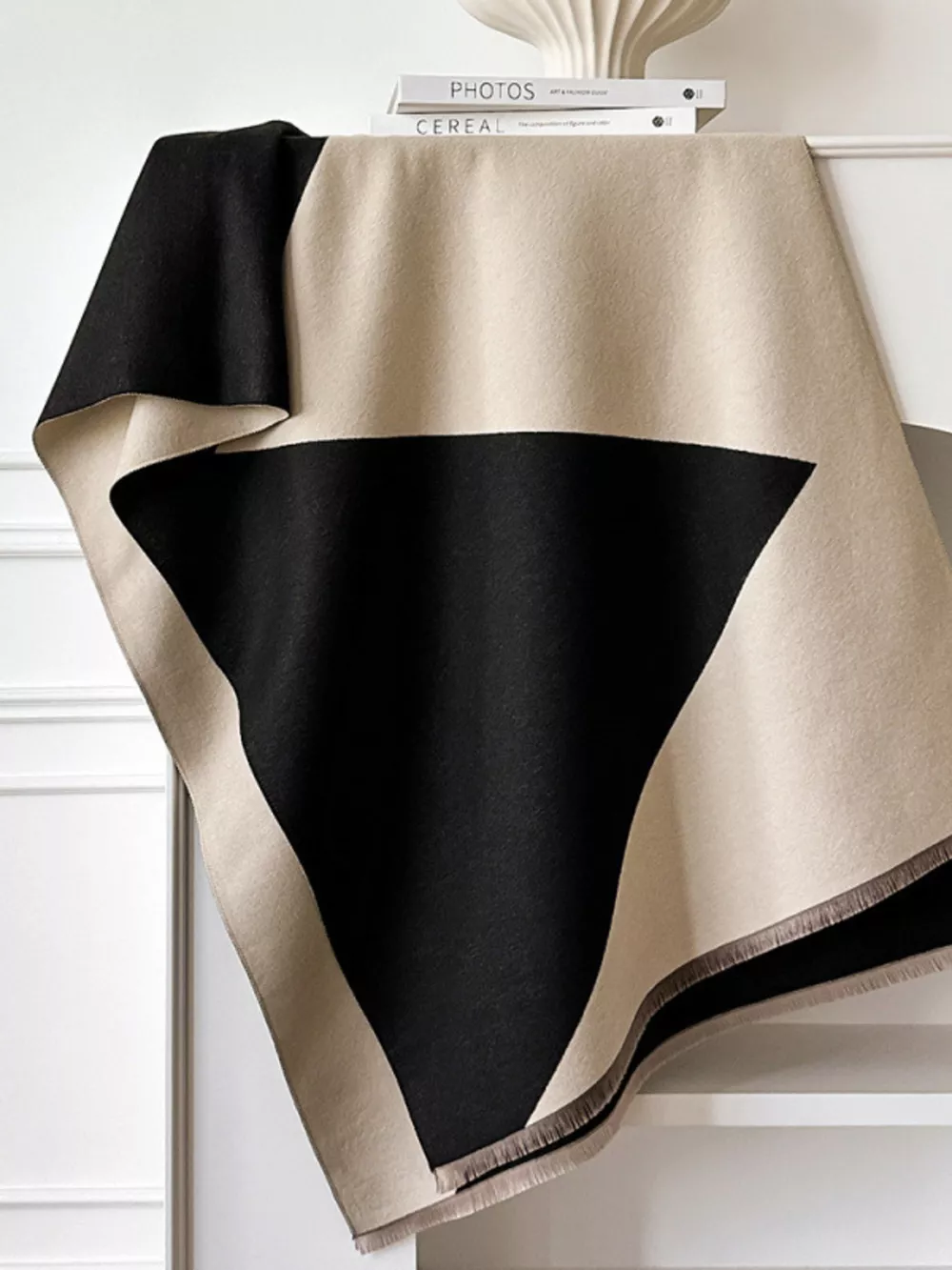Color Block Raw Hem Scarf, image 3