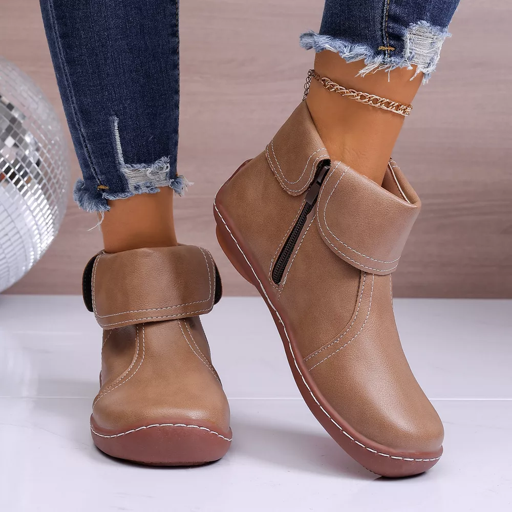 Round Toe Side Zipper Boots, image 13