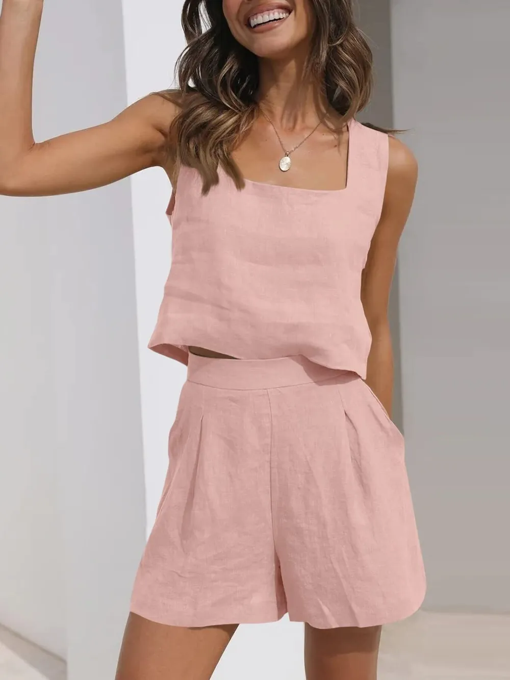 Square Neck Tank and Shorts Set, image 11